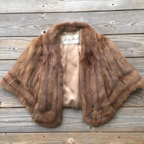 Jordan Marsh Boston Jackets & Blazers - Jordan marsh vintage fur shaw stole jacket